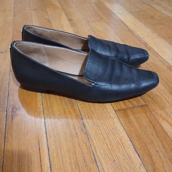 Sam Edelman Black Pointed Square Toe Leather Loafers Womens Size 6.5 - Picture 11 of 13
